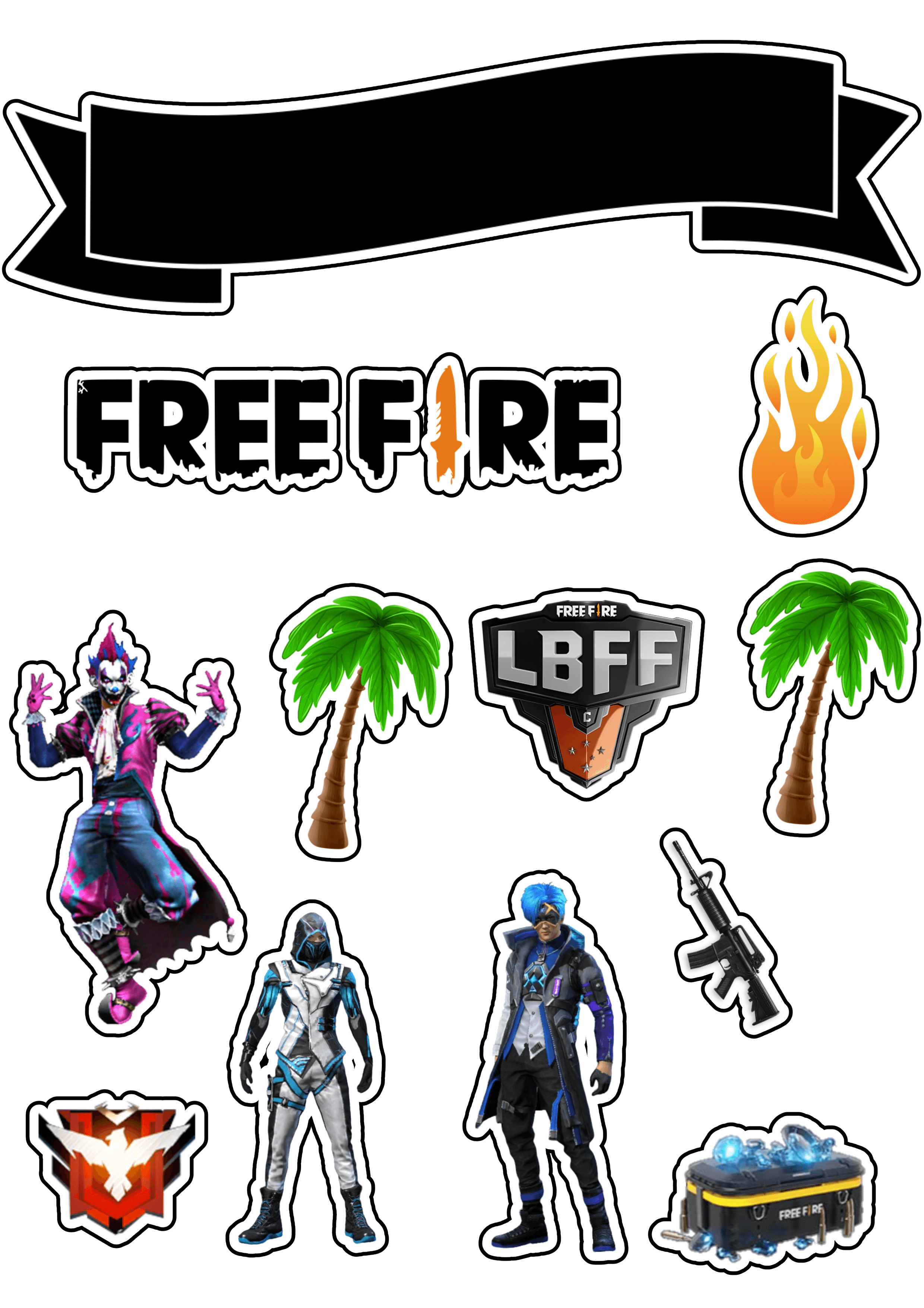 Topo de bolo free fire masculino